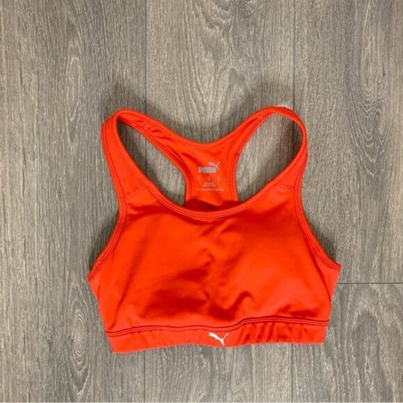 Puma Women's Sports Bra Tank Top Red Cropped Racerback Padded Size XS - Picture 4 of 11